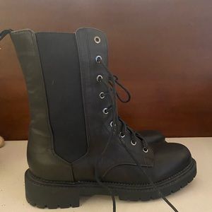 Black combat boots